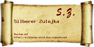 Silberer Zulejka névjegykártya